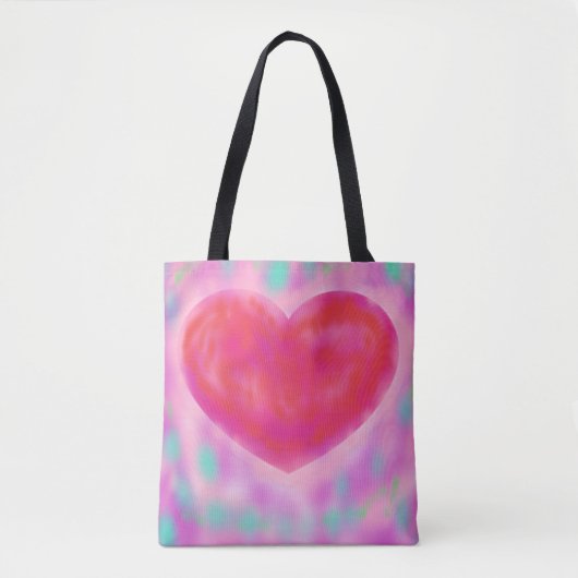 Waterverf pasteltinten met hartontwerp tote bag (Voorkant)