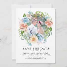 Waterverf Pasteltinten Tuinfoto Save the Date Kaar
