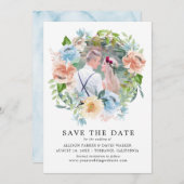 Waterverf Pasteltinten Tuinfoto Save the Date Kaar (Voorkant / Achterkant)