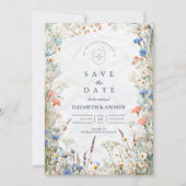 Waterverf Pasteltuin Bruiloft Save The Date (Voorkant)