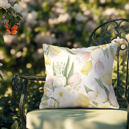 Waterverf pasteltulpen narcissen voorjaar kussen