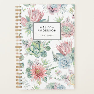  Waterverf Pastelvetplanten Patroon Custom Planner