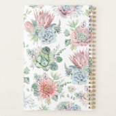 Waterverf Pastelvetplanten Patroon Custom Planner (Achterkant)