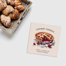 Waterverf Pastry Custom QR Code Minimalistische Ba Vierkante Visitekaartje