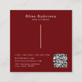 Waterverf Pastry Custom QR Code Minimalistische Ba Vierkante Visitekaartje (Achterkant)