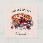Waterverf Pastry Custom QR Code Minimalistische Ba Vierkante Visitekaartje (Voorkant)