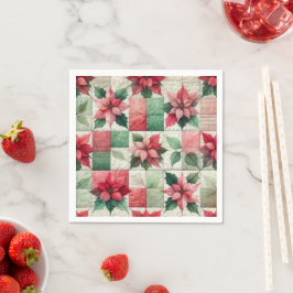 Waterverf Patchwork Poinsettia Decoupage servetten