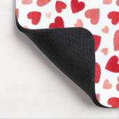 Waterverf Patchwork Rode Harten Patroon Muismat (Hoek)