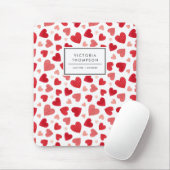 Waterverf Patchwork Rode Harten Patroon Muismat (Met muis)