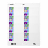 WATERVERF PATCHWORK TREE Bat Mitzvah Label (Full Sheet)