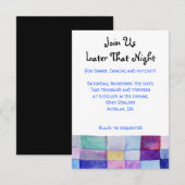 WATERVERF PATCHWORK TREE Bat Mitzvah Party Card Kaart (Voorkant / Achterkant)