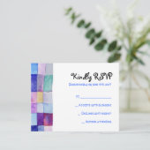 WATERVERF PATCHWORK TREE Bat Mitzvah Reply Card RSVP Kaartje (Staand voorkant)