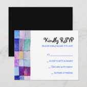 WATERVERF PATCHWORK TREE Bat Mitzvah Reply Card RSVP Kaartje (Voorkant / Achterkant)