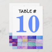 WATERVERF PATCHWORK TREE Table Number Kaart (Voorkant / Achterkant)