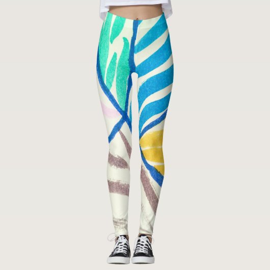 Waterverf patchwork: vieze schilderstijl. leggings (Voorkant)