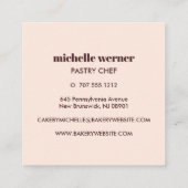 Waterverf patisserie vierkante visitekaartje (Achterkant)