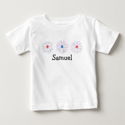 Waterverf Patriottic Fireworks Trio baby T-Shirt (Voorkant)