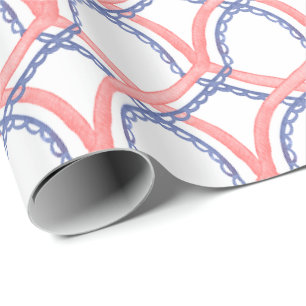Waterverf Patriottisch Rood Wit & Blauw 4 juli Cadeaupapier