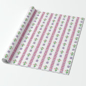 Waterverf Patriottisch Rood Wit & Blauw Topiary Cadeaupapier (Uitgerold)