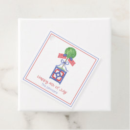 Waterverf Patriottische Amerikaanse vlag Topiary Bedankjes Labels