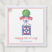 Waterverf Patriottische Amerikaanse vlag Topiary Bedankjes Labels (Voorkant)