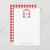 Waterverf Patriottische Amerikaanse vlag Topiary C Bedankkaart (Voorkant / Achterkant)