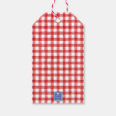 Waterverf Patriottische Amerikaanse vlag Topiary C Cadeaulabel (Achterkant)