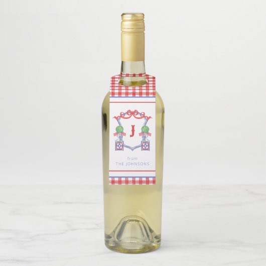 Waterverf Patriottische Amerikaanse vlag Topiary C Flessenhanger (Op fles)