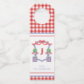 Waterverf Patriottische Amerikaanse vlag Topiary C Flessenhanger (Voorkant)