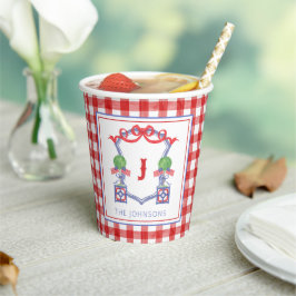 Waterverf Patriottische Amerikaanse vlag Topiary C Papieren Bekers