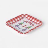 Waterverf Patriottische Amerikaanse vlag Topiary C Papieren Bordje (Gebogen)