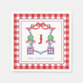 Waterverf Patriottische Amerikaanse vlag Topiary C Servet (Voorkant)