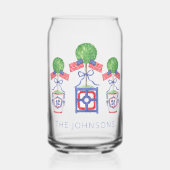 Waterverf Patriottische Amerikaanse vlag Topiary G Blikvorm Glas (Voorkant)