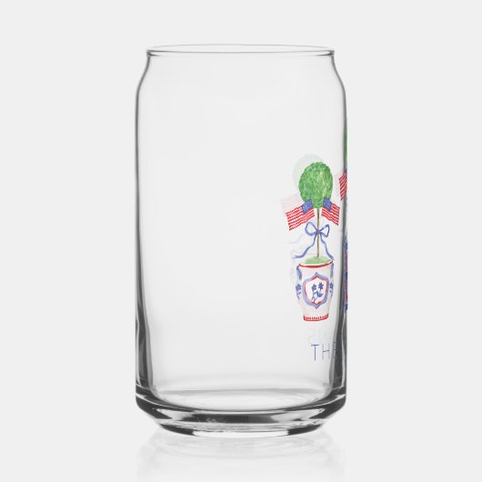 Waterverf Patriottische Amerikaanse vlag Topiary G Blikvorm Glas (Rechts)