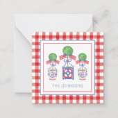 Waterverf Patriottische Amerikaanse vlag Topiary G Notitiekaartje (Voorkant)