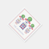 Waterverf Patriottische Amerikaanse vlag Topiary G Servet (Hoek)