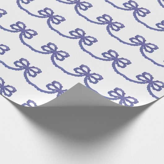 Waterverf Patriottische Blauwe Bogen Cadeaupapier (Hoek)