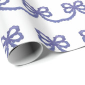 Waterverf Patriottische Blauwe Bogen Cadeaupapier (Rol Hoek)