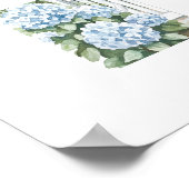 Waterverf Patriottische Blauwe Hydrangea Cottage G Poster (Hoek)