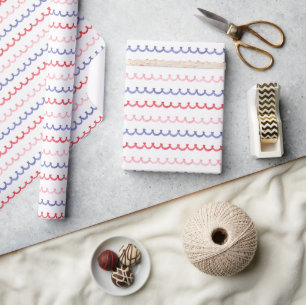 Waterverf Patriottische Bunting Squiggles Cadeaupapier