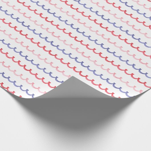 Waterverf Patriottische Bunting Squiggles Cadeaupapier (Hoek)