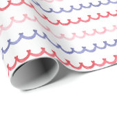 Waterverf Patriottische Bunting Squiggles Cadeaupapier (Rol Hoek)