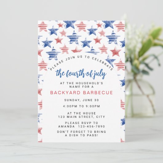 Waterverf Patriottische Partij van Vierde Juli Kaart (Staand voorkant)