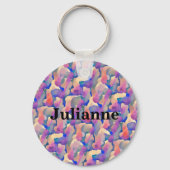 Waterverf Patroon Aangepaste Sleutelhanger (Voorkant)