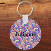 Waterverf Patroon Aangepaste Sleutelhanger (Voorkant)