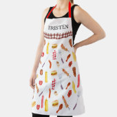 Waterverf Patroon BBQ Grill Grill Rookmachine Schort (Insitu)