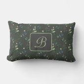Waterverf patroon bladeren monogram lumbaalkussen kussen (Voorkant)