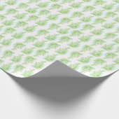 Waterverf patroon brongele groene bladeren cadeaupapier (Hoek)
