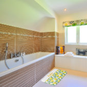 Waterverf patroon citroengeel badmat