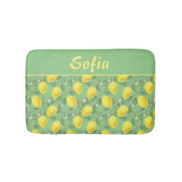 Waterverf patroon citroengeel groen badmat